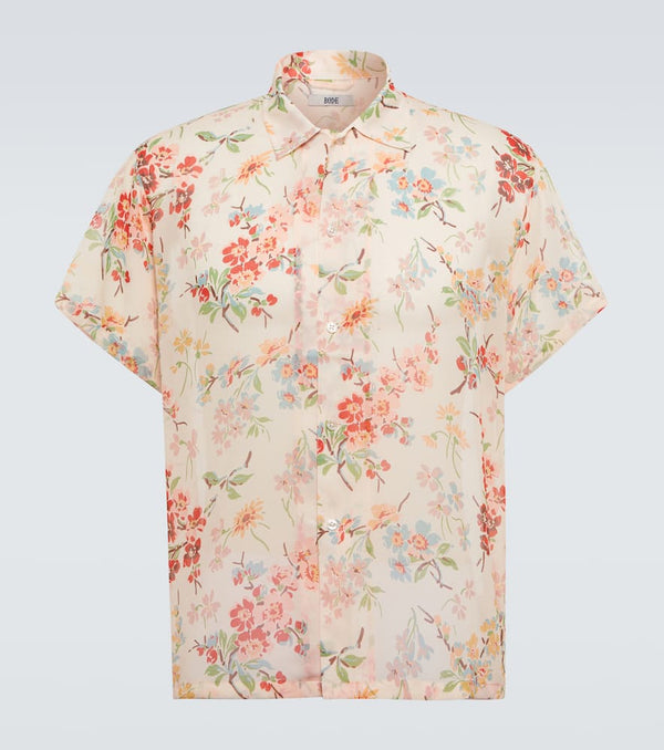 Bode Flowering Crabapple silk georgette shirt