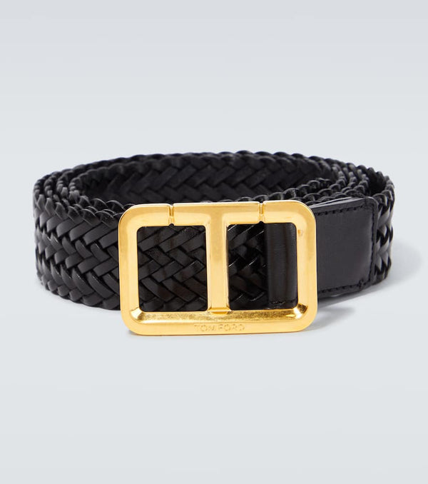 Tom Ford T woven leather belt