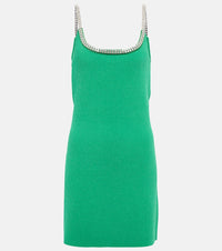 Rabanne Crystal-embellished knit minidress