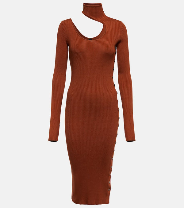 Petar Petrov Fineas cutout ribbed-knit silk midi dress