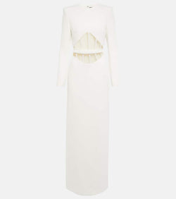 David Koma Mesh-trimmed cady gown