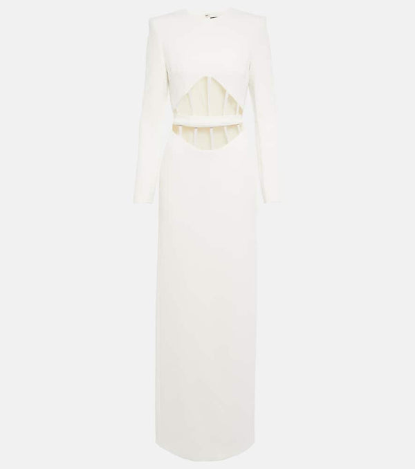 David Koma Mesh-trimmed cady gown | LYBSTORE