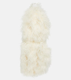 David Koma Feather-trimmed cady minidress