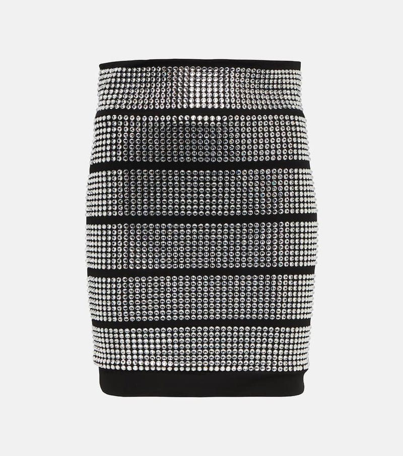 Alexandre Vauthier Crystal-embellished jersey miniskirt