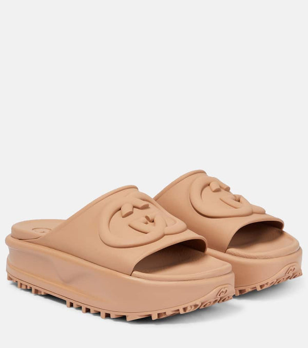 Gucci GG rubber platform slides