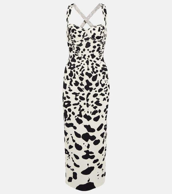 Galvan Orchid animal-print jersey midi dress