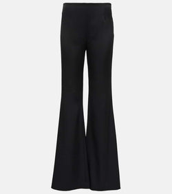 Galvan High-rise flared satin pants