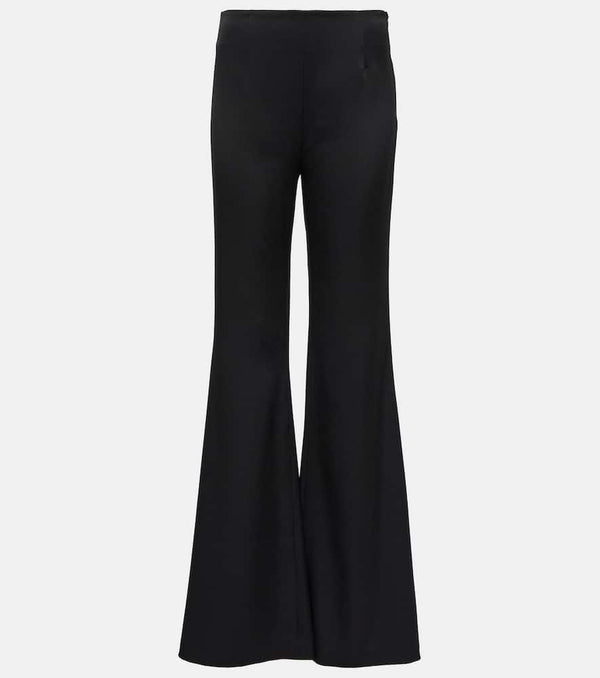 Galvan High-rise flared satin pants