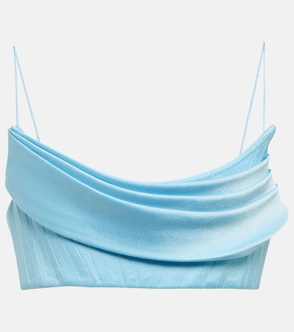 Alex Perry Carva satin crêpe crop top