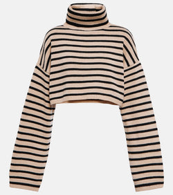 The Frankie Shop Athina turtleneck cropped wool-blend sweater