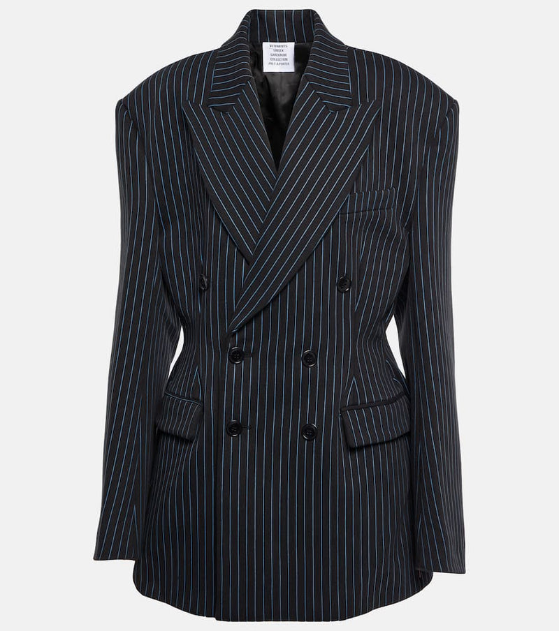 Vetements Pinstriped cotton-blend blazer