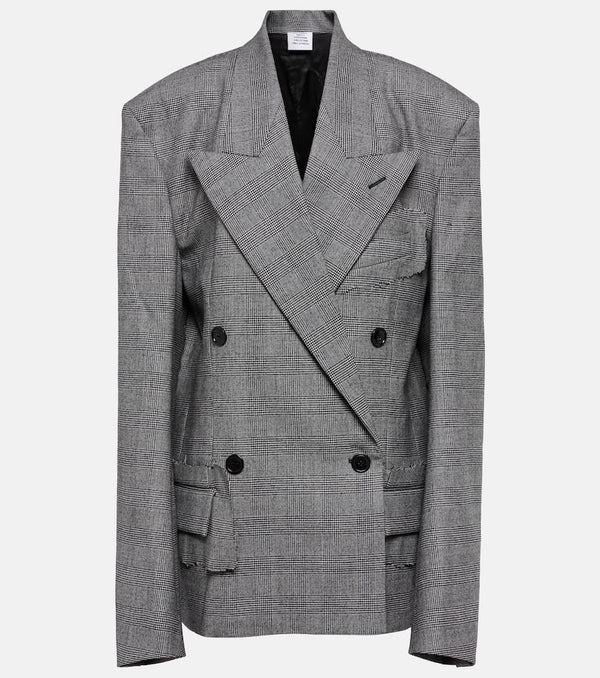 Vetements Oversized checked wool blazer