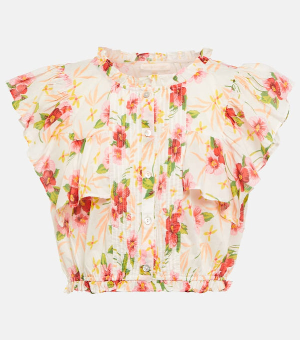 LoveShackFancy Nora floral cotton crop top