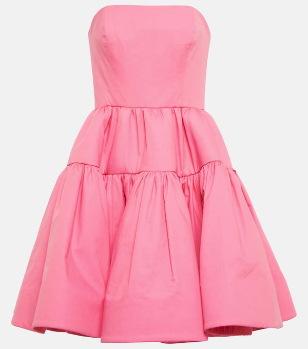 Oscar de la Renta Strapless cotton minidress