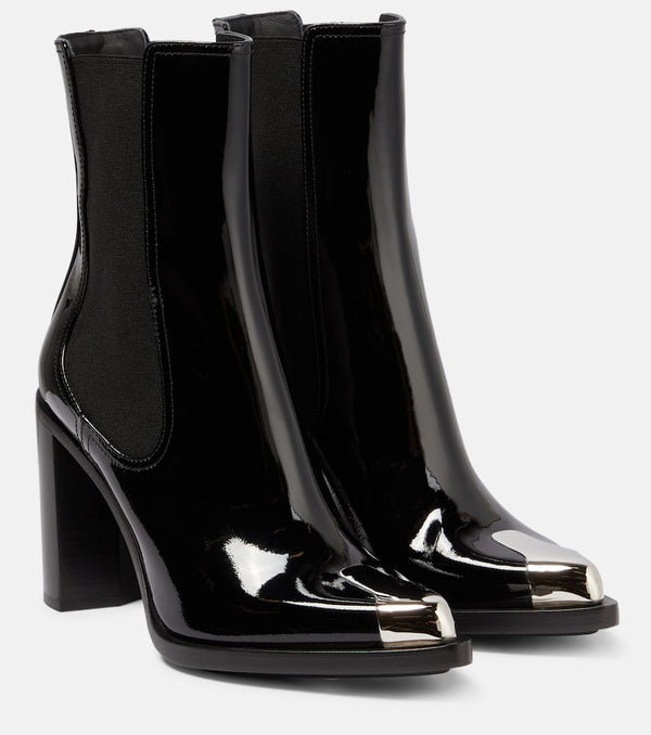 Alexander McQueen Punk patent leather ankle boots