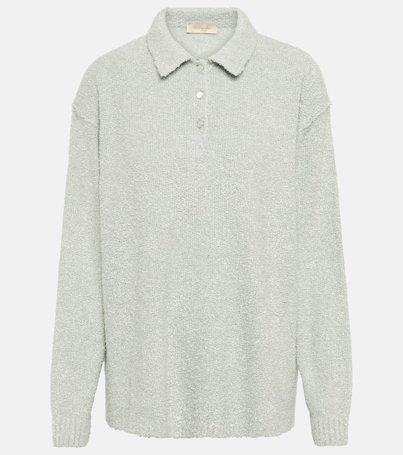 Loro Piana Silk bouclé polo sweater