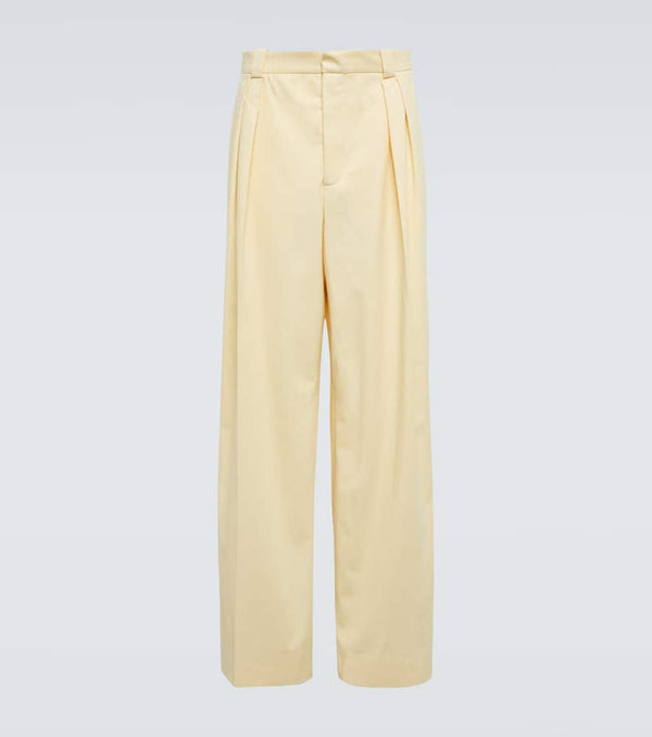 King & Tuckfield High-rise wide-leg cotton pants