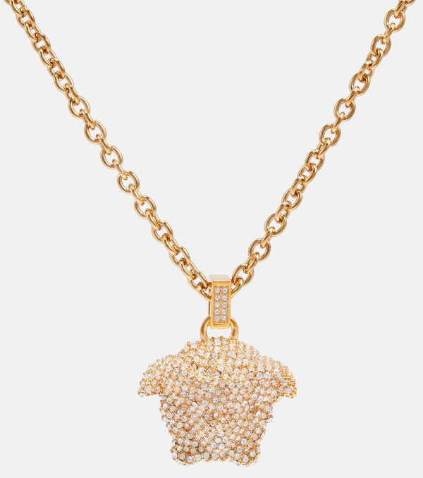 Versace Medusa embellished pendant necklace