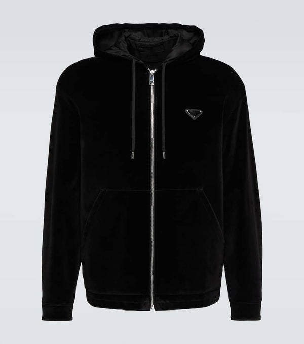 Prada Velour hooded sweatshirt