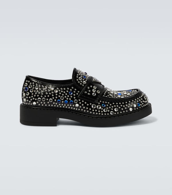 Prada Embellished leather loafers