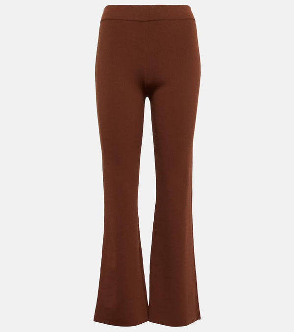 Staud Estella ribbed-knit flared pants