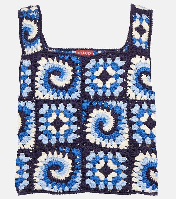 Staud Psychedelic cotton crochet top