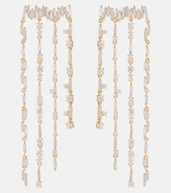 Suzanne Kalan 18kt gold fringe earrings with diamonds