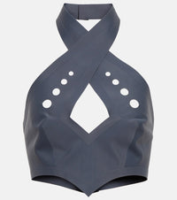 Jean Paul Gaultier Perforated jersey crop top