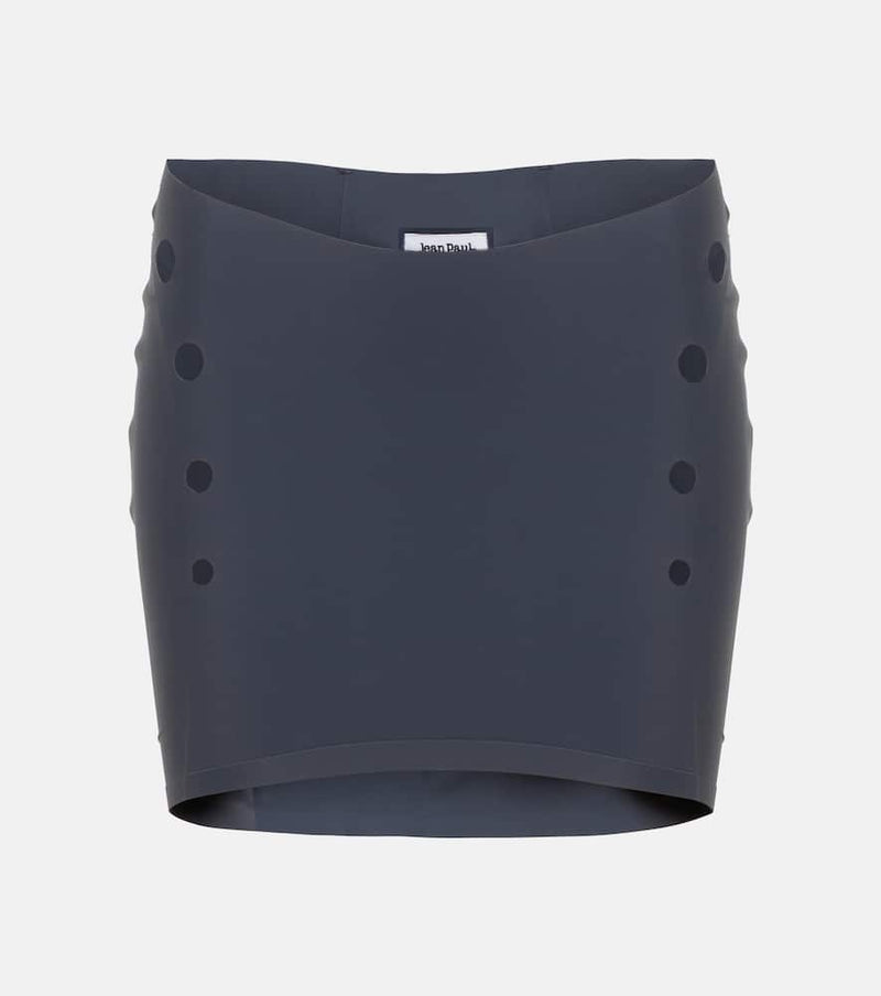 Jean Paul Gaultier Perforated low-rise jersey miniskirt