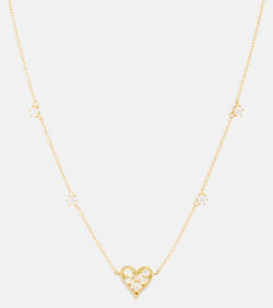 Jade Trau Margot Heart Mini 18kt gold necklace with diamonds