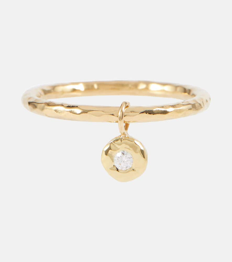 Octavia Elizabeth Nesting Gem 18kt gold stacking ring with diamond