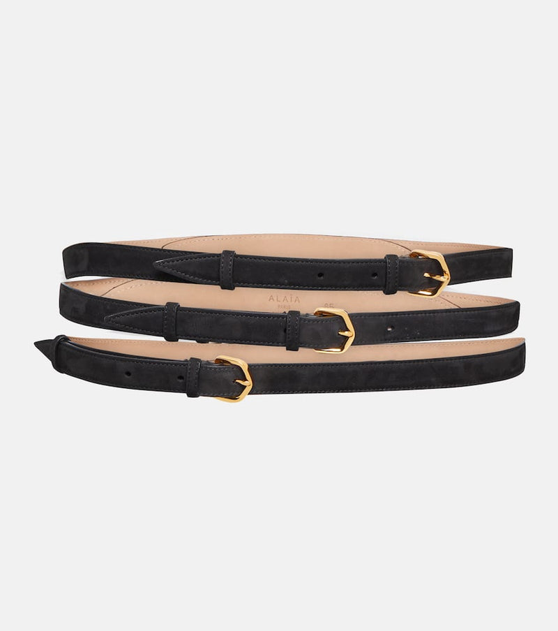 Alaia Multi slim leather belt