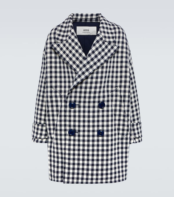 Ami Paris Oversized houndstooth wool coat