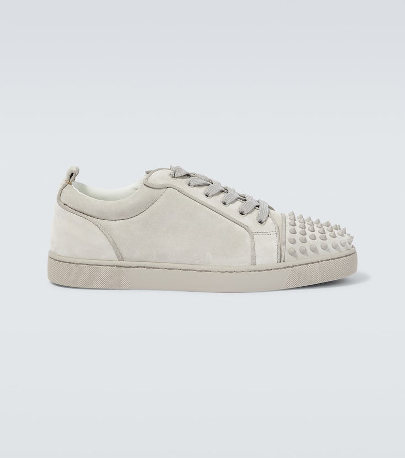 Christian Louboutin Louis Junior Spikes Suede Sneakers Grey