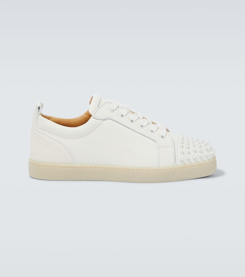 Christian Louboutin Louis Junior Spikes Leather Sneakers White