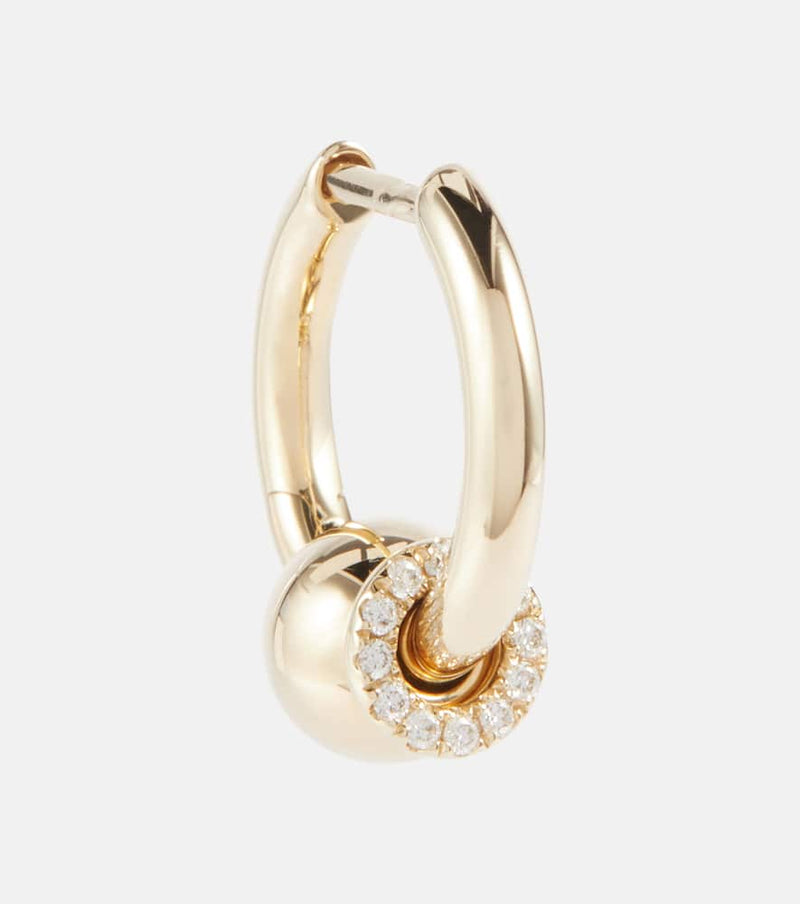 Rainbow K 14kt gold hoop earring with diamonds
