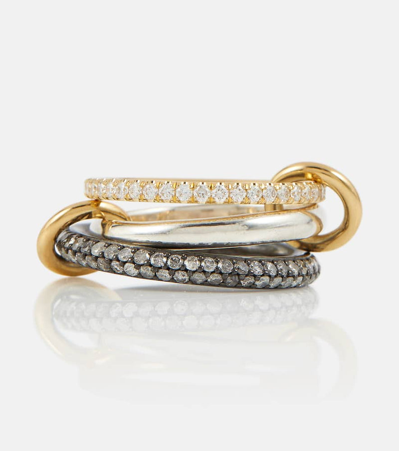 Spinelli Kilcollin Scorpio 18kt gold linked rings with diamonds