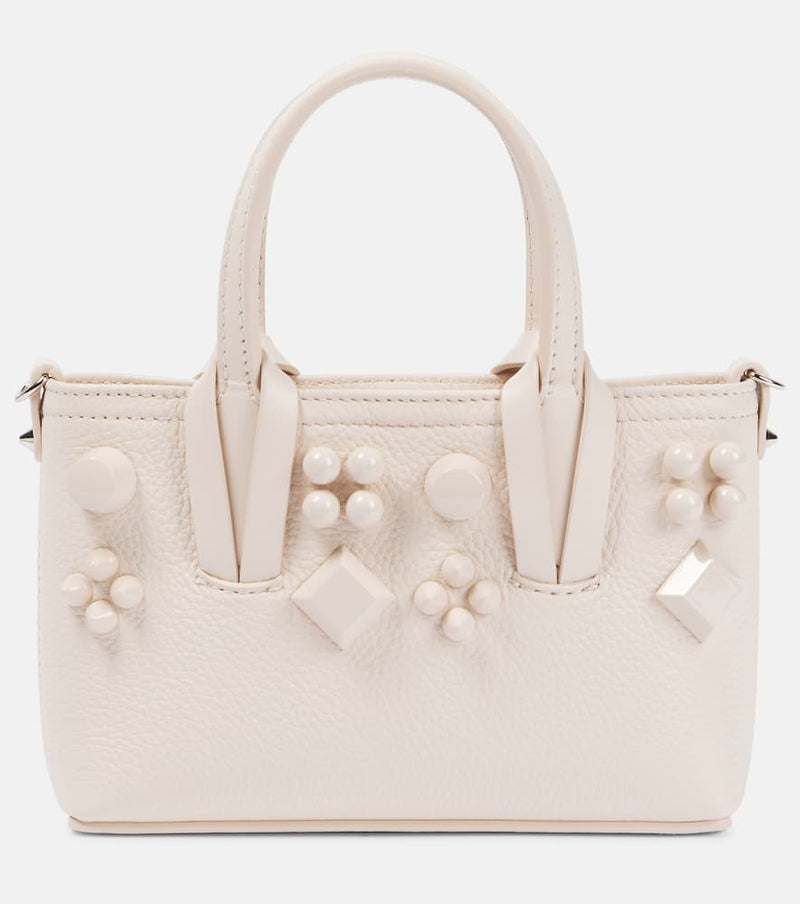 Christian Louboutin Cabata E W Nano Leather Tote Bag Beige