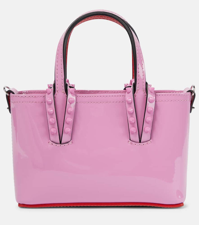 Christian Louboutin Cabata Nano Patent Leather Tote Bag Pink