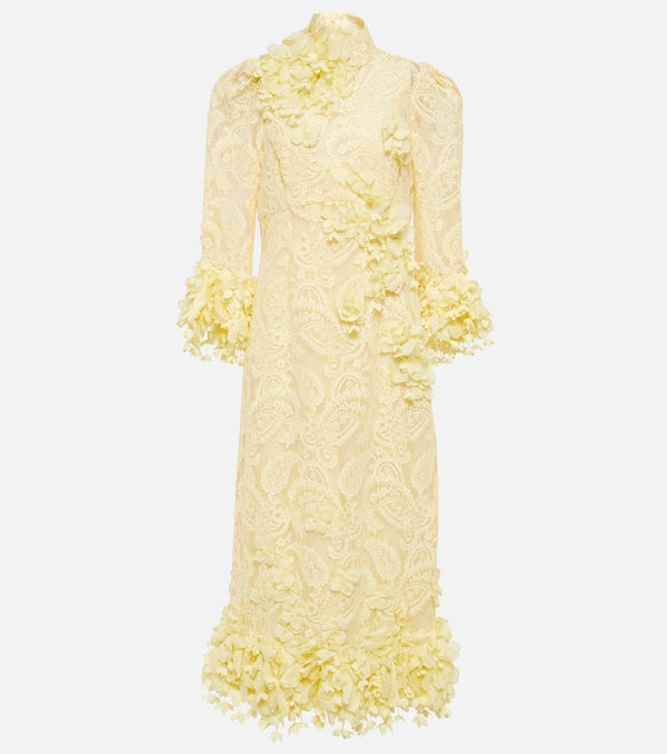 Zimmermann High Tide appliquéd lace midi dress