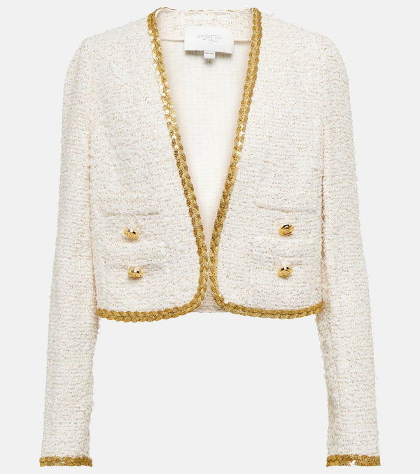 Giambattista Valli Embellished bouclé cropped jacket