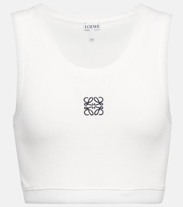 Loewe Anagram cropped cotton-blend tank top