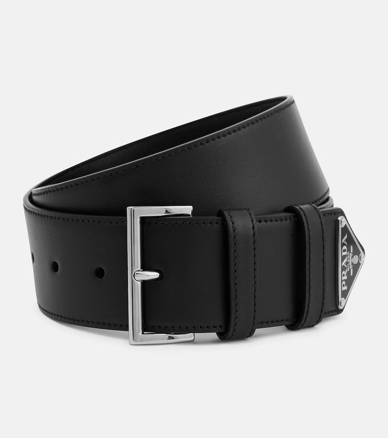 Prada Logo leather belt