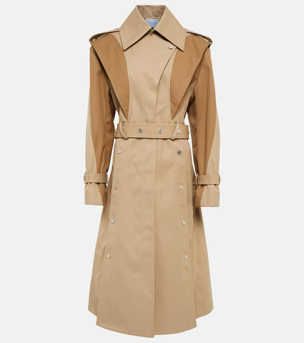 Mugler Paneled cotton-blend gabardine trench coat