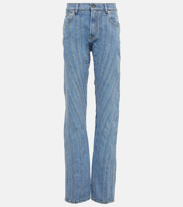 Mugler High-rise spiral jeans