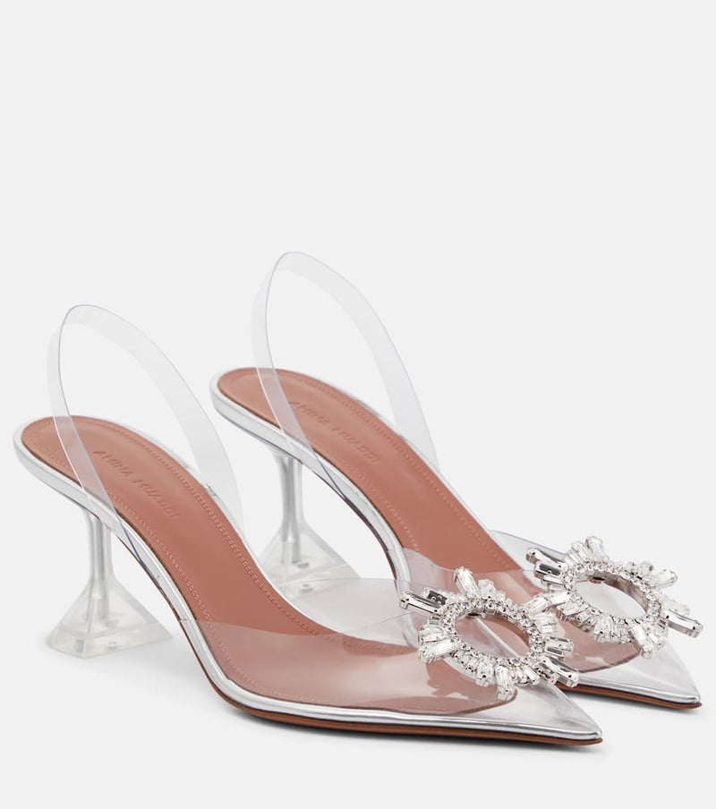 Amina Muaddi Begum embellished PVC slingback pumps