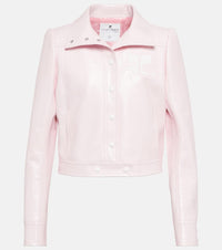 Courreges Coated cotton crop jacket