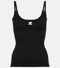 Courreges Logo ribbed-knit tank top