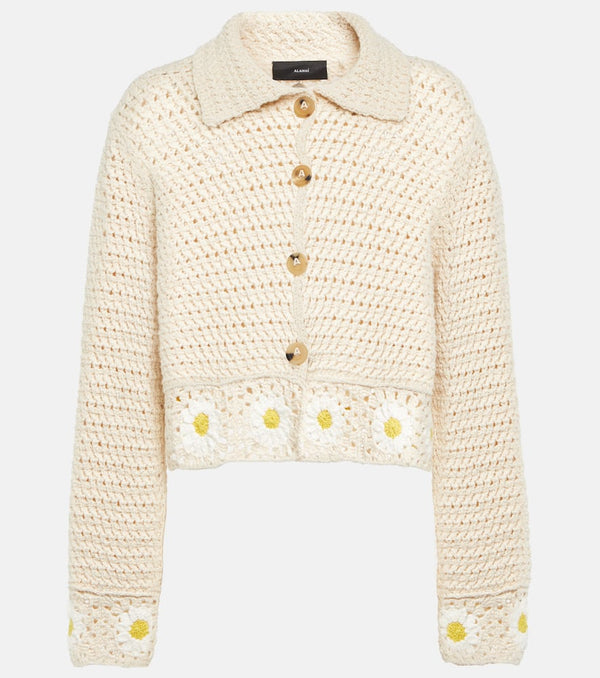 Alanui Daisy cropped crocheted cardigan