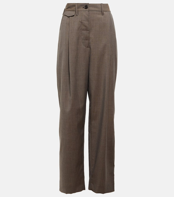 Toteme High-rise wide-leg wool pants